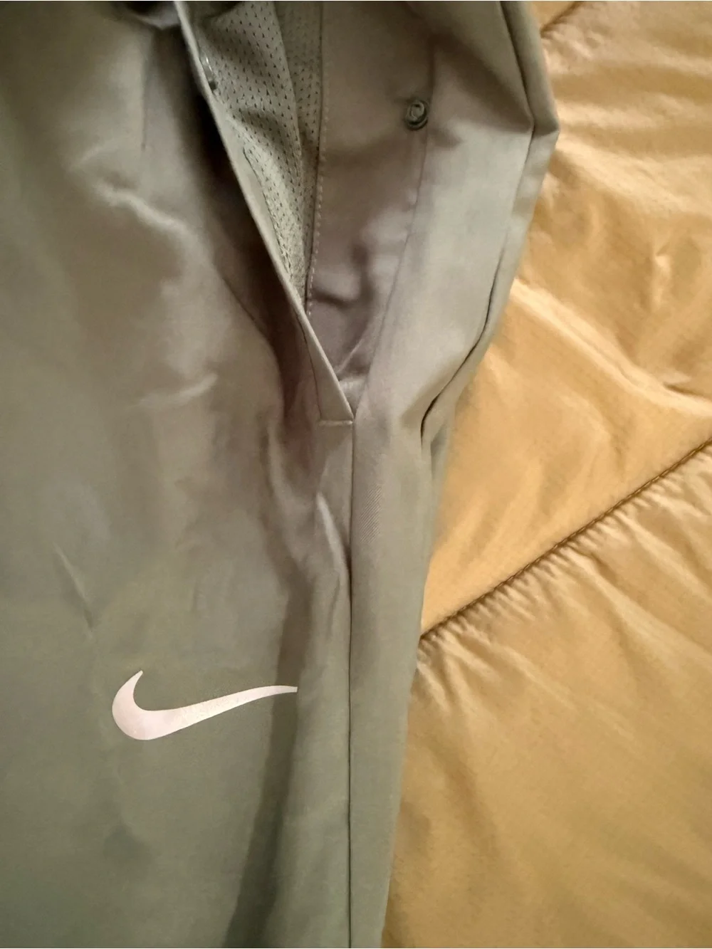 Nike Running Men's Olive Green Athletic Joggers with Reflective Swoosh